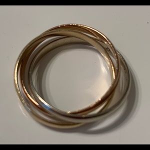 14K Italy tri coloured gold rolling ring